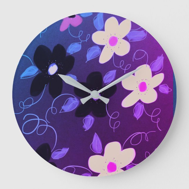 Stylish Clock With Purples (Front)