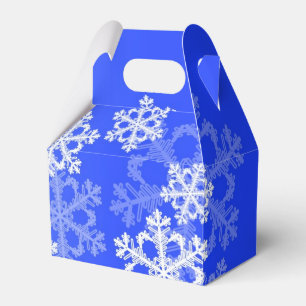 Stylish Cobalt Blue Snowflakes Modern Christmas  Favour Box