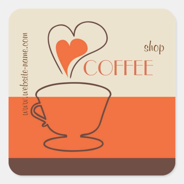 Stylish Coffee Shop Sticker (Front)