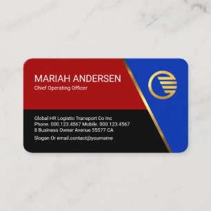 Stylish Colorful Blue Trapezium Business Owner Card
