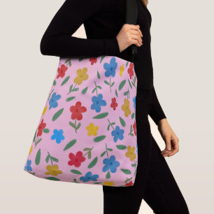 STYLISH COLORFUL FLOWERS PATTERN CROSSBODY BAG