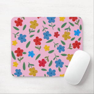 STYLISH COLORFUL FLOWERS PATTERN MOUSE PAD