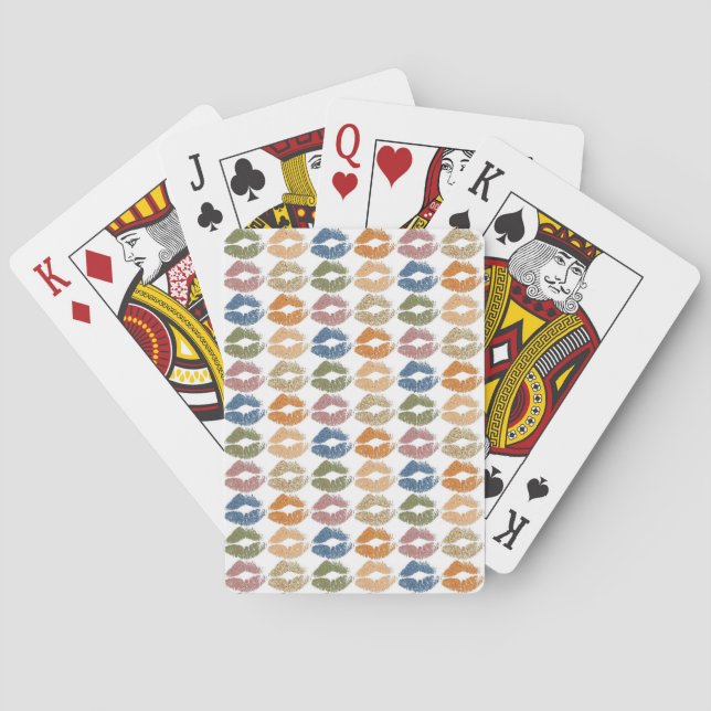 Stylish Colorful Lips Playing Cards (Back)