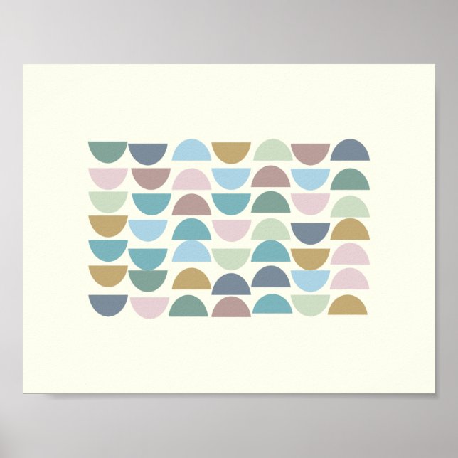 Stylish Colorful Modern Geometric Wall Art Poster (Front)