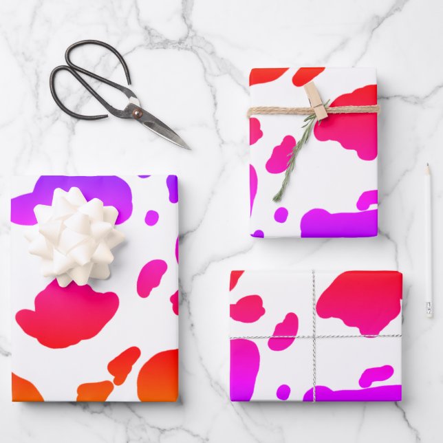 Stylish Colour Pop Arty Pattern Wrapping Paper Sheet (Front)