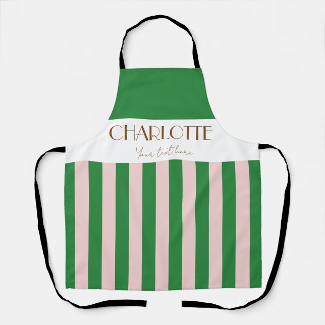 Stylish Colourful Chic Stripes vivid Green templat Apron (Front)