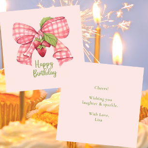 Stylish Colourful Cute Pink Bow Happy Birthday Card