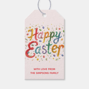 Stylish Colourful Floral Happy Easter Gift Tags