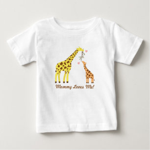 Stylish Colourful Giraffe Mummy and Baby T-Shirt