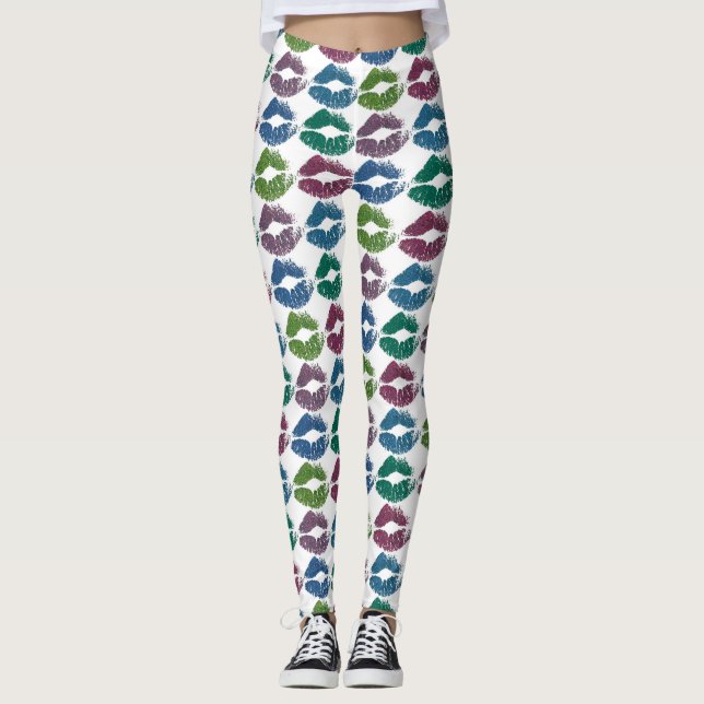 Stylish Colourful Lips #10 Leggings (Front)