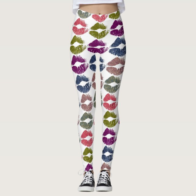 Stylish Colourful Lips #18 Leggings (Front)