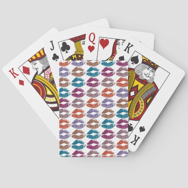 Stylish Colourful Lips #20 Playing Cards (Back)