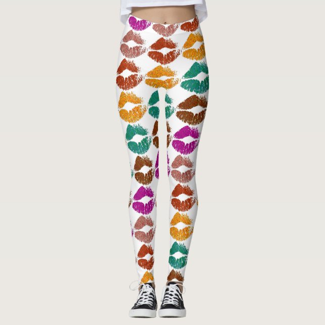 Stylish Colourful Lips #22 Leggings (Front)