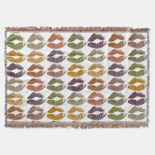Stylish Colourful Lips #25 Throw Blanket (Front)