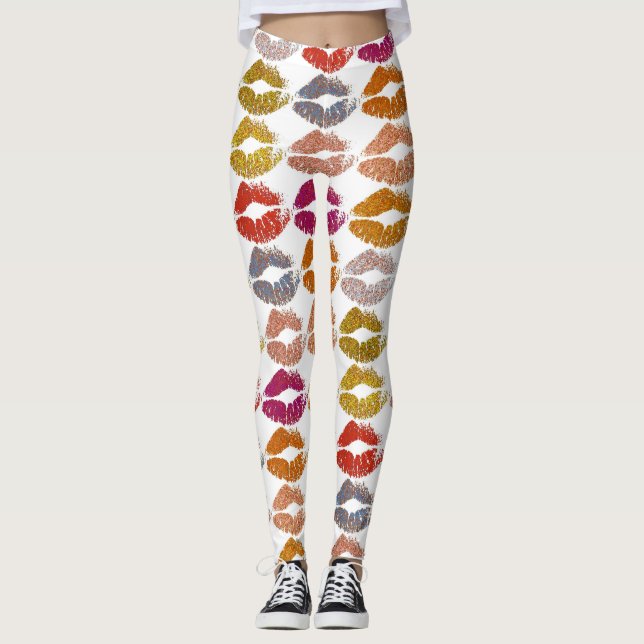 Stylish Colourful Lips #26 Leggings (Front)