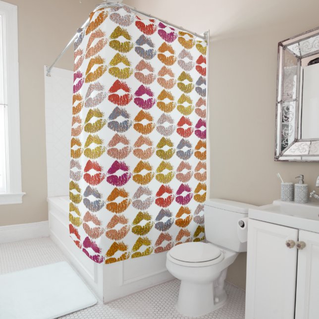 Stylish Colourful Lips #26 Shower Curtain (In Situ)