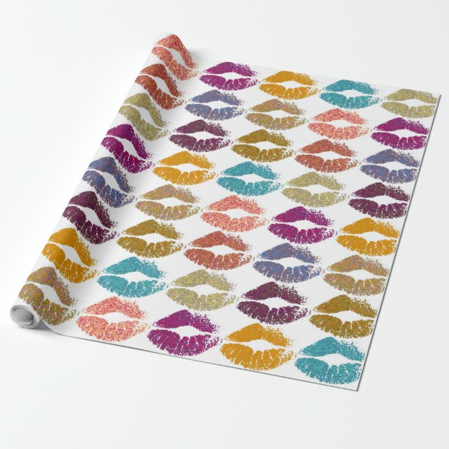 Stylish Colourful Lips #29 Wrapping Paper (Unrolled)
