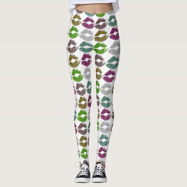 Stylish Colourful Lips #2 Leggings (Front)