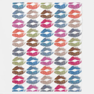 Stylish Colourful Lips #30 Fleece Blanket