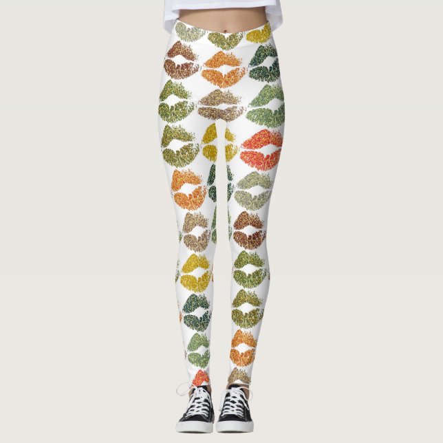 Stylish Colourful Lips #32 Leggings (Front)