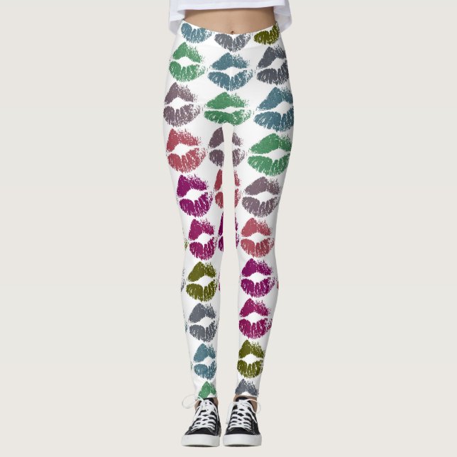 Stylish Colourful Lips #34 Leggings (Front)