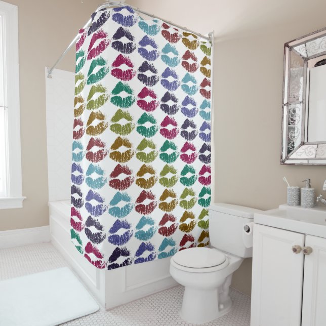 Stylish Colourful Lips #35 Shower Curtain (In Situ)