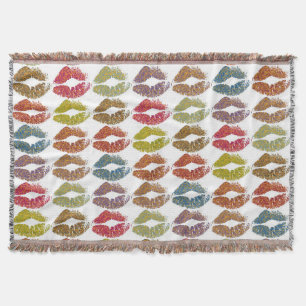 Stylish Colourful Lips #38 Throw Blanket