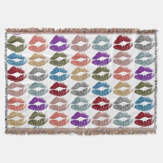 Stylish Colourful Lips #39 Throw Blanket (Front)