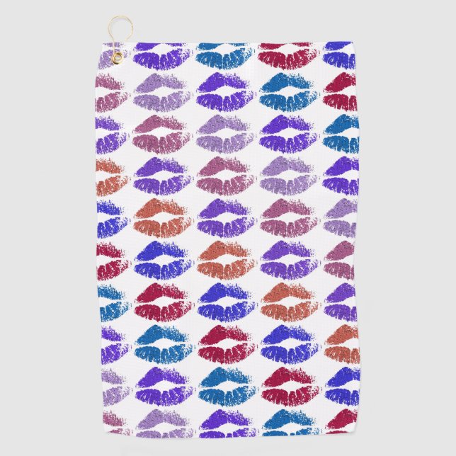 Stylish Colourful Lips #5 Golf Towel (Front)