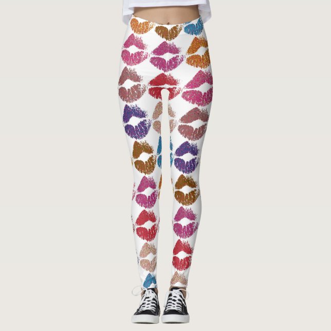 Stylish Colourful Lips #6 Leggings (Front)