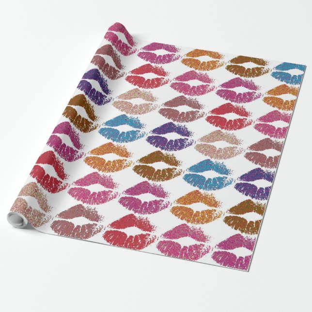 Stylish Colourful Lips #6 Wrapping Paper (Unrolled)
