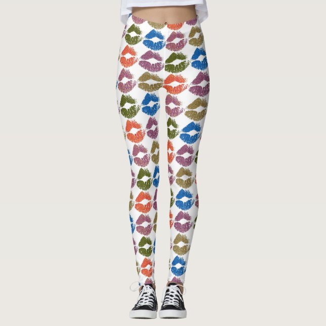 Stylish Colourful Lips #8 Leggings (Front)