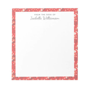Stylish Colourful Modern Floral Pattern Orange Nam Notepad