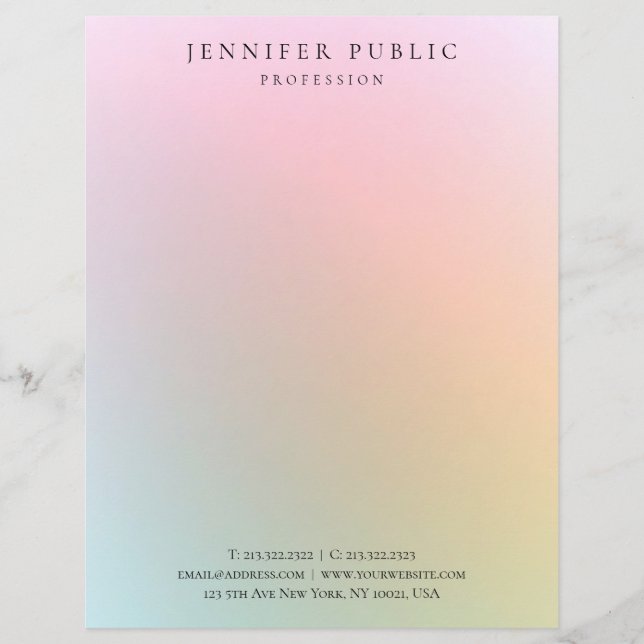 Stylish Colourful Modern Minimalist Template Custom Letterhead (Front)