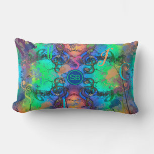 Stylish Colourful Music Monogrammed Lumbar Cushion