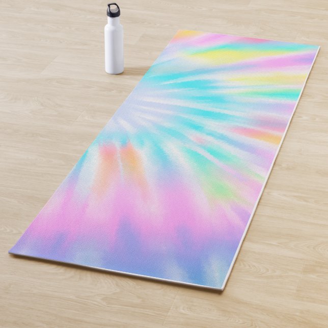 Stylish Colourful Rainbow Tie Dye Yoga Yoga Mat (In Situ)