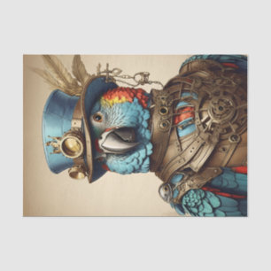 Stylish Colourful Steampunk Parrot Art Tissue Paper