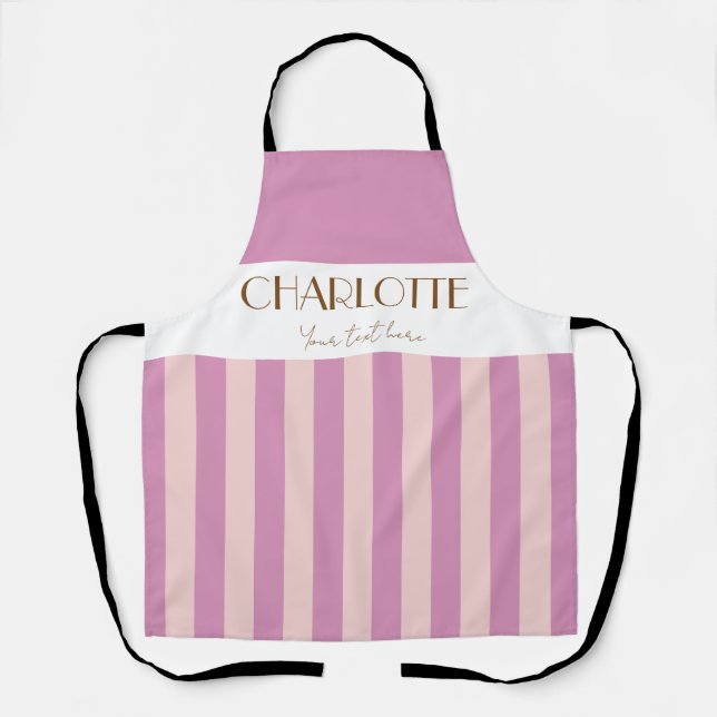 Stylish Colourful Stripes lavender purple template Apron (Front)