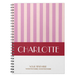 Stylish Colourful Stripes Personalised Monogrammed Notebook