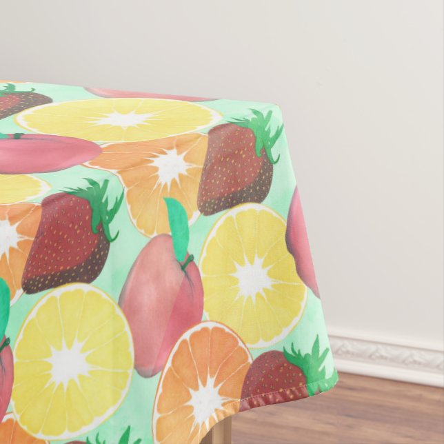Stylish Colourful Summer Fruits Design Tablecloth (In Situ)