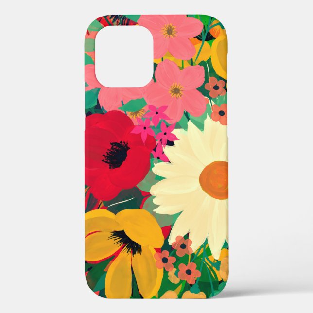 Stylish Colourful Watercolor Floral Design Case-Mate iPhone Case (Back)