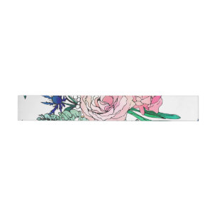 Stylish Colourful Watercolor Floral Pattern Wrap Around Label