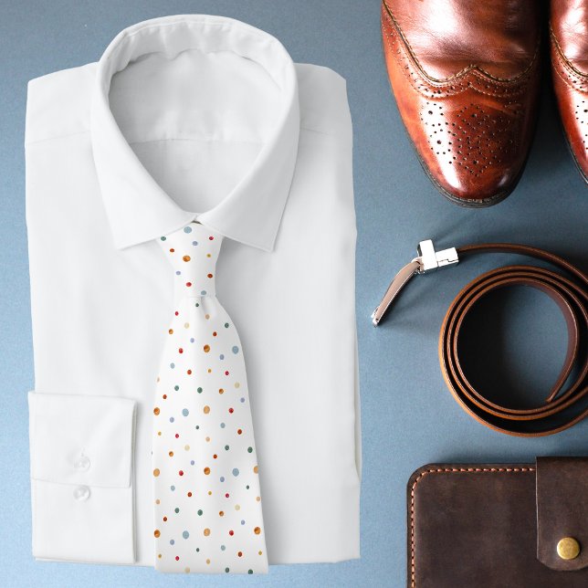 Stylish Colourful Watercolor Polka Dot Pattern Tie (Creator Uploaded)