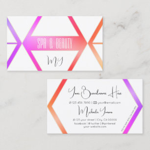 Stylish Colourful with White Geometric and Monogra Business Card
