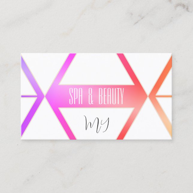 Stylish Colourful with White Geometric and Monogra Business Card (Front)