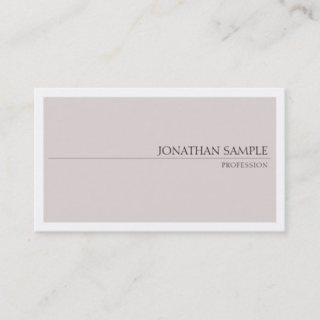 Stylish Colours Design Minimalist Chic Plain Business Card (Front)
