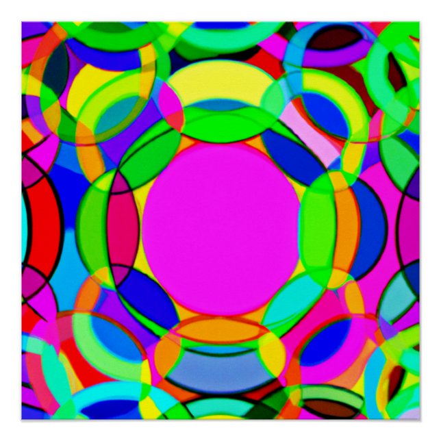 Stylish Colours Patterns Art Poster (Front)