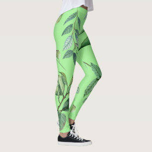 Stylish Comfort Everyday Wear, Women's Green Leaf Leggings