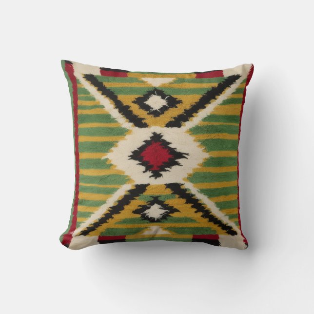 Stylish Comfort with Green Kilim Throw Pillows (Front)