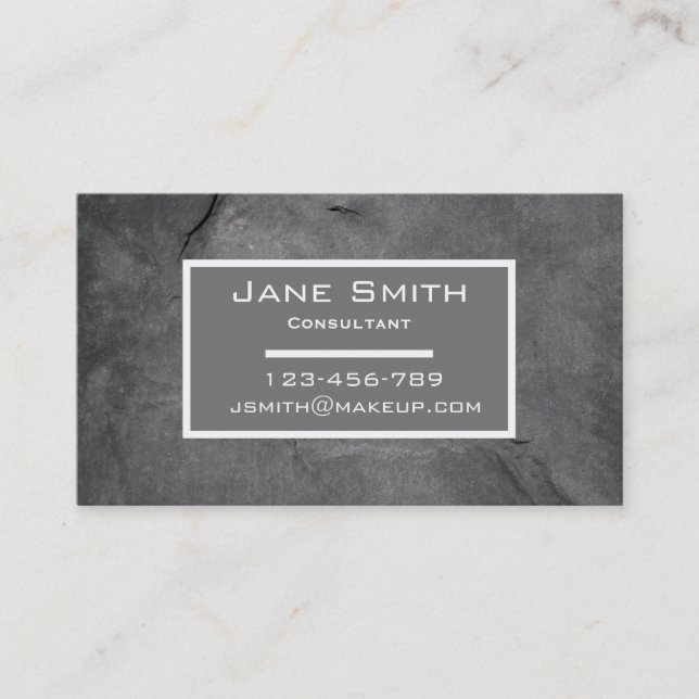 Stylish consultant grey slate business card (Front)
